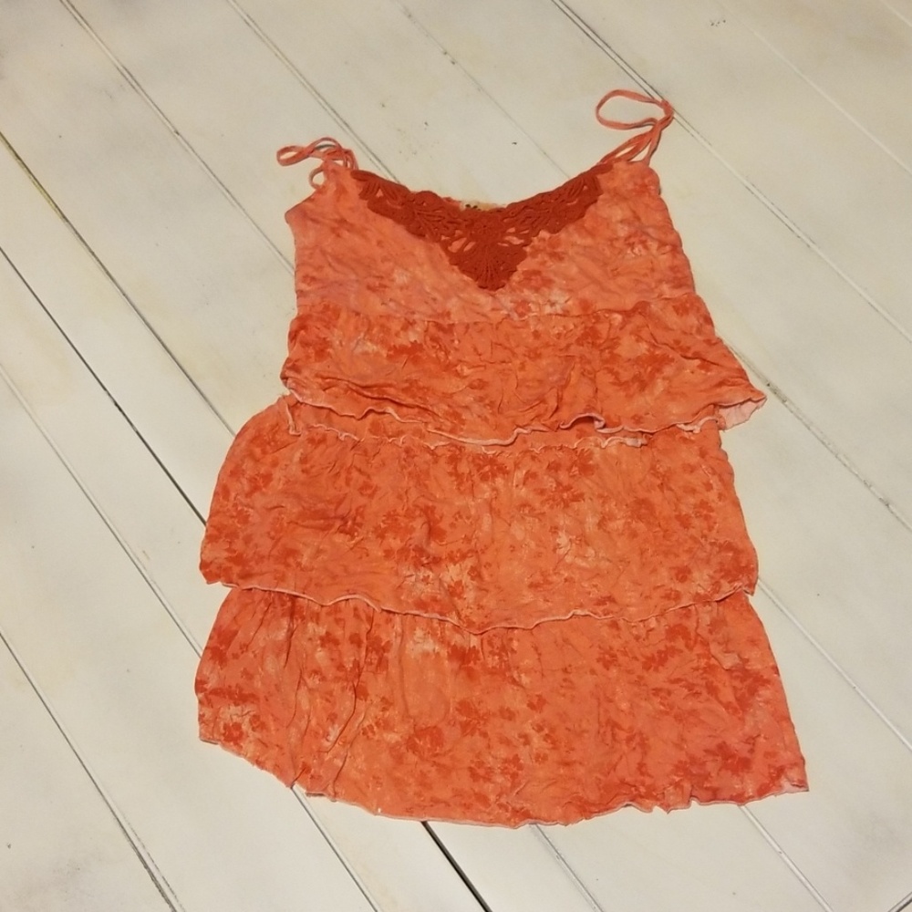 Ruffle spaghetti strap shirt